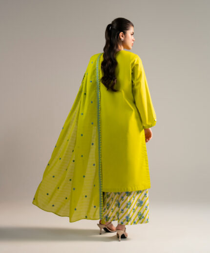 Piece Dyed Green Cross Hatch Straight Suit - View 2