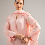 3 Piece Dyed Pink Dobby Straight Suit - View 1