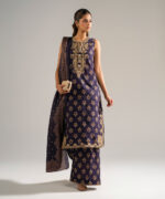Purple Dobby Straight Suit - View 4