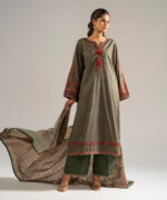 Green Dobby A-Line Suit - View 4