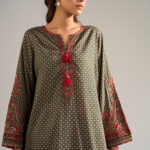 Green Dobby A-Line Suit - View 1