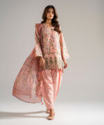 Pink Dobby Straight Suit - View 4