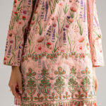Pink Dobby Straight Suit - View 1