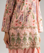 Pink Dobby Straight Suit - View 1