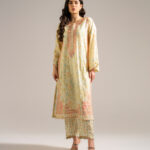Pale Yellow Lawn Straight Shirt Suit - View 1
