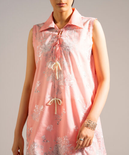 Pink Lawn Straight Shirt Suit - View 2
