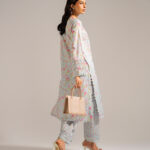 Ice Blue Lawn Straight Shirt Suit - View 1