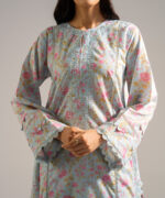 Ice Blue Lawn Straight Shirt Suit - View 5