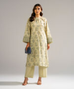 Off White Self Jacquard Straight Shirt Suit - View 3