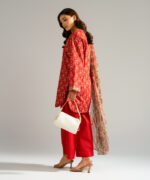 Coral Self Jacquard Straight Suit - View 1