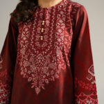 Maroon Self Jacquard Straight Shirt Suit - View 1