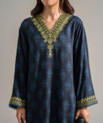 Black Self Jacquard A-Line Suit - View 5