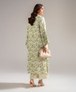 Mint Green Self Jacquard A-Line Suit - View 4