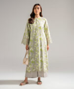 Grey Self Jacquard A-Line Suit - View 4