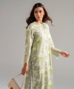 Grey Self Jacquard A-Line Suit - View 2