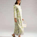 Grey Self Jacquard A-Line Suit - View 1