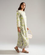 Grey Self Jacquard A-Line Suit - View 1