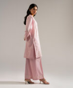 Pink Self Jacquard Straight Shirt Suit - View 3