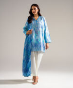 Blue Dobby Drop Shoulder Suit - View 5