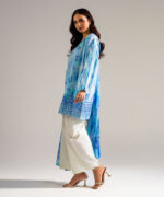 Blue Dobby Drop Shoulder Suit - View 2