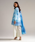 Blue Dobby Drop Shoulder Suit - View 3