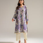 Purple Dobby Straight Suit - View 1