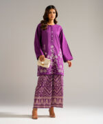 Purple Dobby Straight Suit - View 4