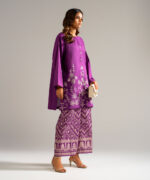 Purple Dobby Straight Suit - View 2