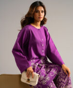 Purple Dobby Straight Suit - View 3