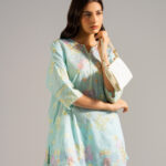 Blue Lawn Drop Shoulder Shirt Suit - View 1