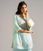 Blue Lawn Drop Shoulder Shirt Suit - View 1