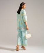 Blue Lawn Drop Shoulder Shirt Suit - View 4