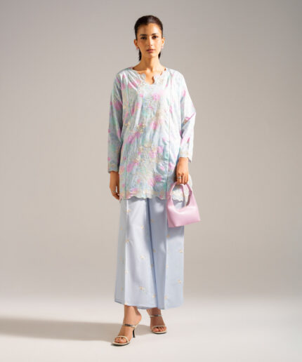 Blue Lawn Straight Shirt Suit - View 1