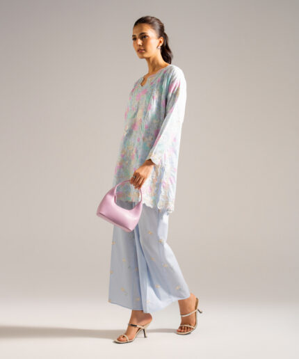 Blue Lawn Straight Shirt Suit - View 2