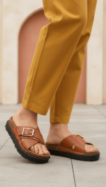 Brown Formal Slipper For Women PU0391 - View 1