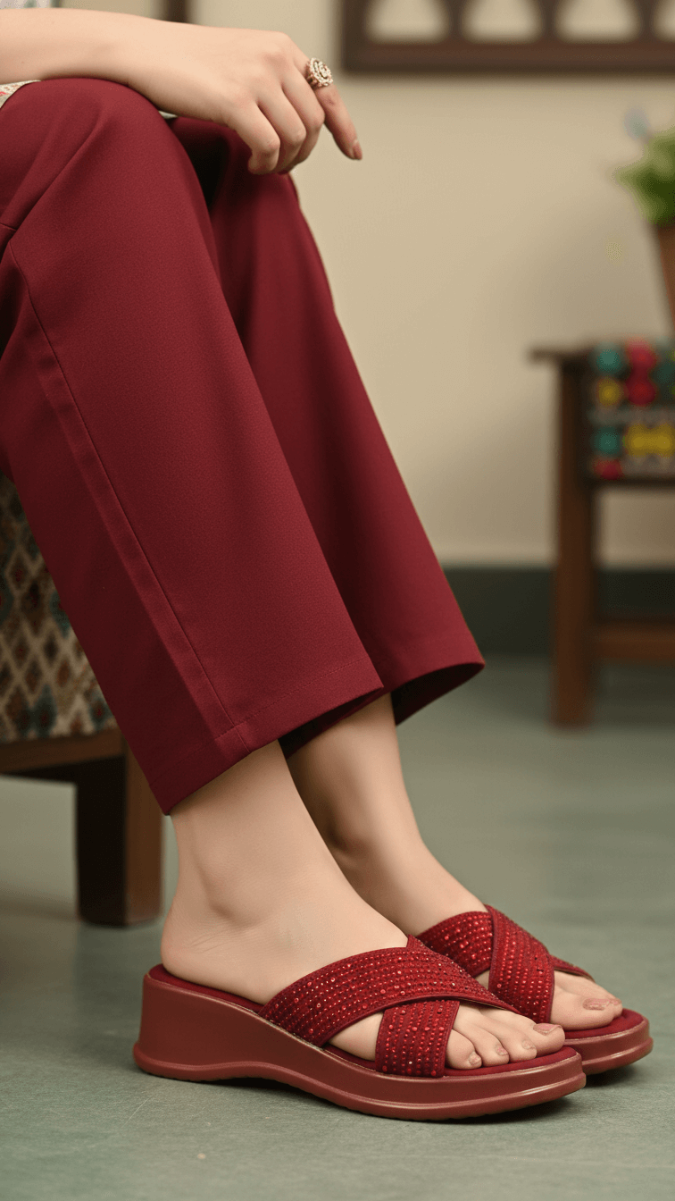 PU0544-05.png Maroon Formal Slipper PU0544 - View 1