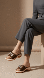 Olive Formal Slipper For Ladies PU0614 - View 1