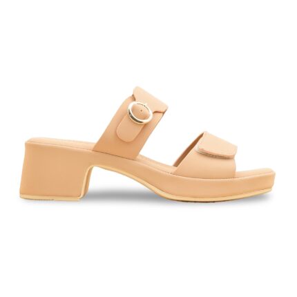 Beige Formal Slipper For Ladies PU0622 - View 2