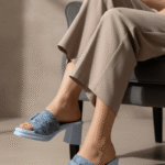 Sky Blue Formal Slipper For Ladies PU0625 - View 1