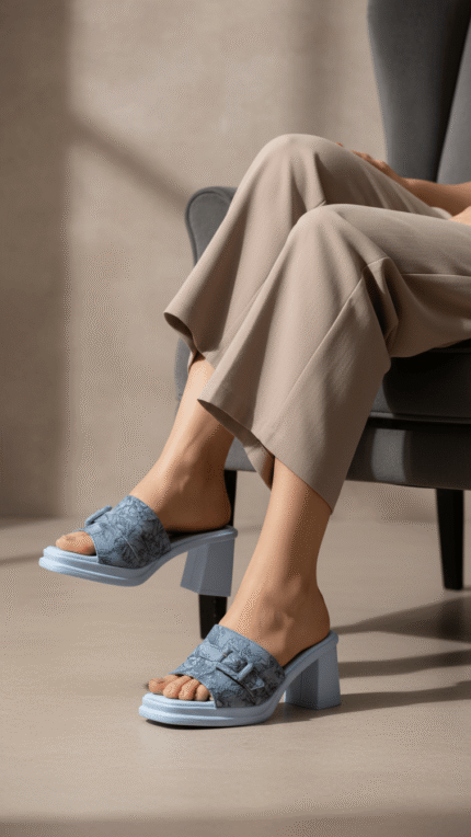 Sky Blue Formal Slipper For Ladies PU0625 - View 1