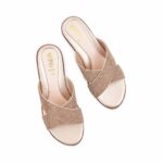 Golden Formal Slipper For Ladies PU0662 - View 5
