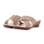 Golden Formal Slipper For Ladies PU0662 - View 3