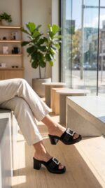 Black Formal Slipper For Women PU0670 - View 3