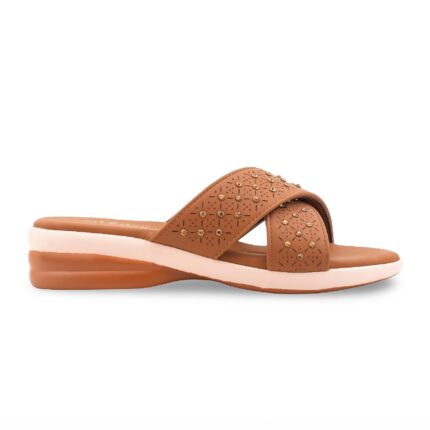 Brown Formal Slipper For Women PU0676 - View 2