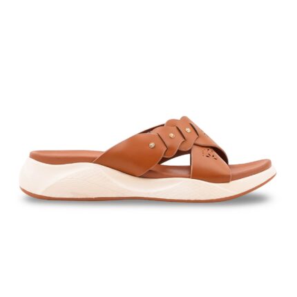 Tan Formal Slipper For Ladies PU0692 - View 2