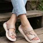 Beige Formal Slipper For Ladies PU0694 - View 1