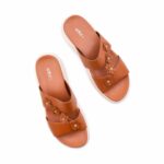 Tan Formal Slipper For Ladies PU0694 - View 5