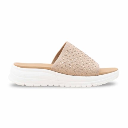 Beige Formal Slipper For Ladies PU0717 - View 2