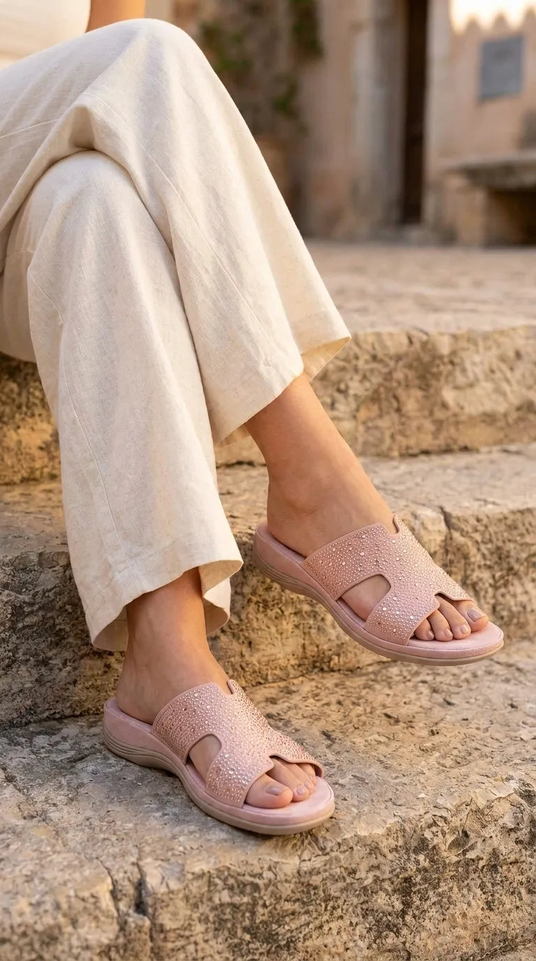 PU072818.jpg Pink Formal Slipper For Ladies PU0728 - View 1