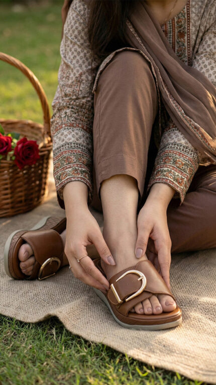 Mustard Formal Slipper For Women PU0736 - View 1